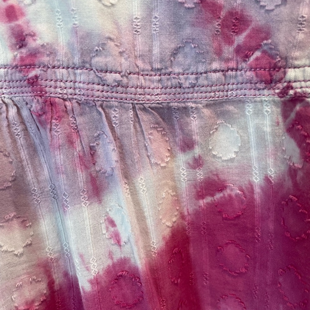 Pilcro Anthropologie Janesse Purple white tie dye button up long sleeve blouse - Picture 10 of 11